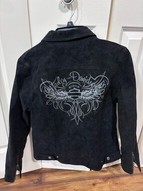 Harley-Davidson Black Suede Jacket with Winged Logo